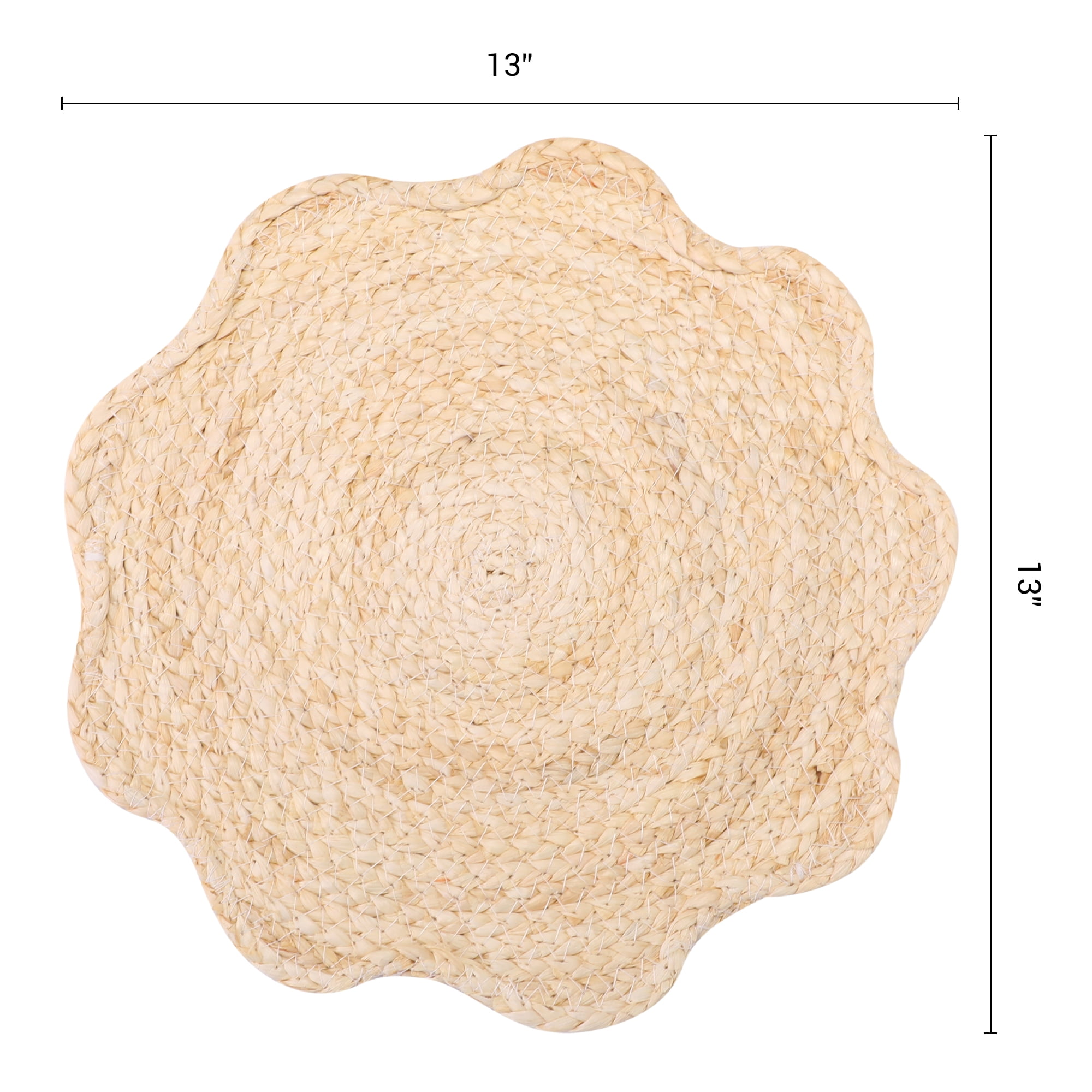 Unique Bargains Farmhouse Placemats 4pcs Flower Placemats Beige 13"x13"