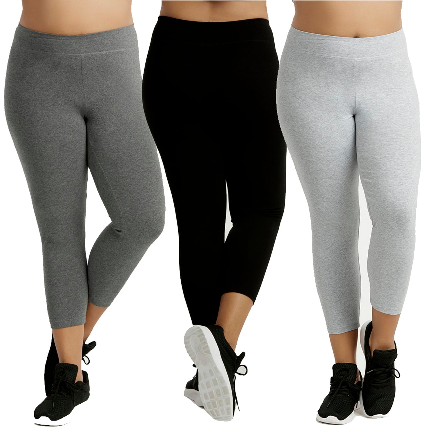 Sofra - Ladies Cotton Capri Leggings Plus Size - Walmart.com - Walmart.com