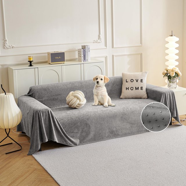 Funda de sofá MYSKY HOME 3, antideslizante, gris, 231 x 341 cm