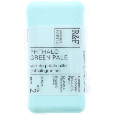 UPC: 0836943007505 | R&F Handmade Paints Encaustic Paint Cake  40ml  Pthalo Green Pale