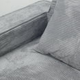 thumbnail image 2 of Barara King Compressed Seat Sofa with Pillow Back Support Armrest and Comfy Futon Couch, Boneless Couches with Corduroy fabric for Living Room, Bedroom, Light Gray, 2 of 7