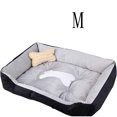 thumbnail image 1 of Cama de felpa para perros, almohadilla para perros, nido para mascotas, cómodo, suave, de varios tamaños, estacionamiento interior, gris y negro para gatos y perros, 1 of 5