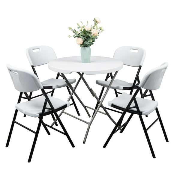 4pcs 47*54*84cm Garden Plastic Folding Chair White