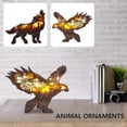 thumbnail image 1 of Muyoka Escultura animal de madera retro del recorte animal del bosque de madera hueco 3D con la decoración de la oficina en casa de la luz del LED Muyoka Hogar, 1 of 6