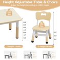 thumbnail image 3 of QinaQin Toddler Table and 4 Chairs Set with Graffiti Desktop, Height Adjustable Kids Activity Table with Storage, 3 of 9