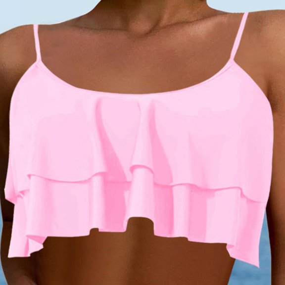 Bikini Top For Women Square Neckline Sporty Bikini Top Pink Halter Top Shore Swimwear