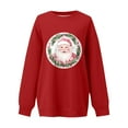 thumbnail image 4 of Brondbend Christmas Sweat Shirt for Women Womens Pull over Crewneck Long Sleeve Top Printed Stylish Loose Fit Tops Ladies Workout Fall Winter Clothes Wine, 4 of 4