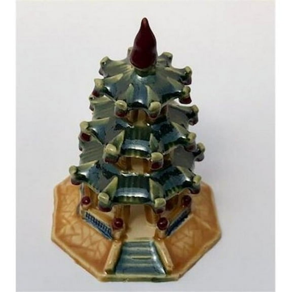 4 in. Glazed Ceramic Pagoda Figurine