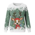 thumbnail image 4 of WEAIXIMIUNG Chandails en Molleton Courts pour Femmes, Pulls de Noël Tendance pour Femmes, Mode, Manches Longues, Col Rond, Graphique Renne Mignon, Chemises de Noël (4), 4 of 4
