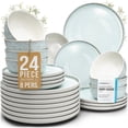 thumbnail image 1 of Juego de vajilla PURE LIVING de 24 piezas de gres apto para microondas, 1 of 7