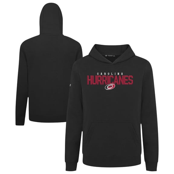 Youth Levelwear Black Carolina Hurricanes Podium Carve Pullover Hoodie
