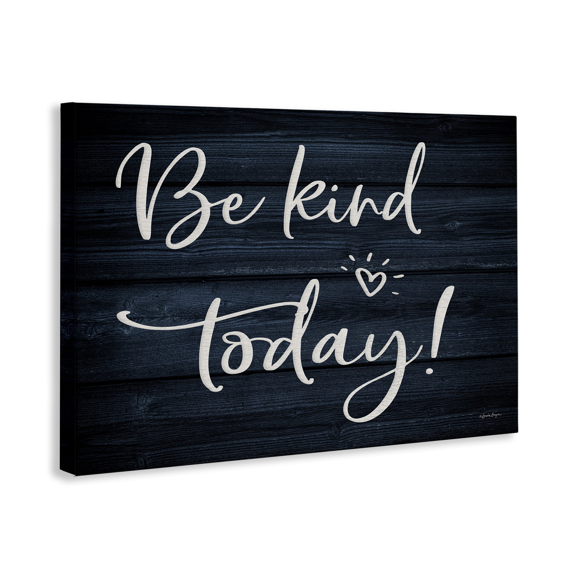 Stupell Industries Be Kind Today Text & Numbers Painting Wrapped Canvas Art Print Wall Art, 36 x 24
