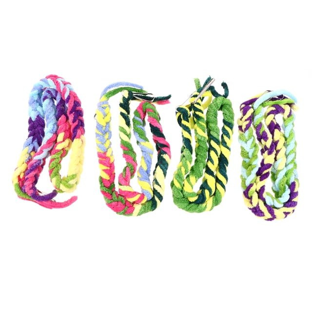 CIMAXIC 4pcs Hamster Adventure Toy Swing Parrot Colorful Cotton Rope Bird Climbing Toy,22.44"X0.59"X0.2"
