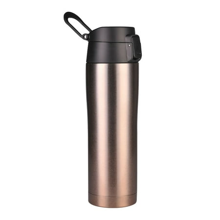 Medallion Double Handle - MIRA Stainless Steel Insulated Travel Car Mug | Leak & Spill Proof, Flip Lid with Lock & Handle | Double Wall Vacuum Insulated Coffee & Tea Mug Keeps Hot or Cold | 16 Oz (475 ml) | Gold