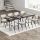thumbnail image 3 of 4-person dining mesa set: moderno rectangular kitchen mesa con bouclé sillas y almacenamiento rack para small spaces, beige sillas y negra finish, 3 of 7