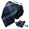 thumbnail image 3 of NUZYZ 3Pcs/Set Smooth Texture Luxury Exquisite Gift Box Tie Men Business Twill Tie Cufflinks Square Scarf Set Costume Accessories, 3 of 8
