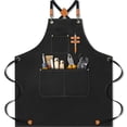 thumbnail image 1 of Delantal de Chef para Hombre, Delantal de Lona de AlgodóN Resistente con Espalda Cruzada con Correas Ajustables y Bolsillos, Color Negro, 1 of 5