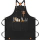 thumbnail image 1 of Delantal de Chef para Hombre, Delantal de Lona de AlgodóN Resistente con Espalda Cruzada con Correas Ajustables y Bolsillos, Color Negro, 1 of 5