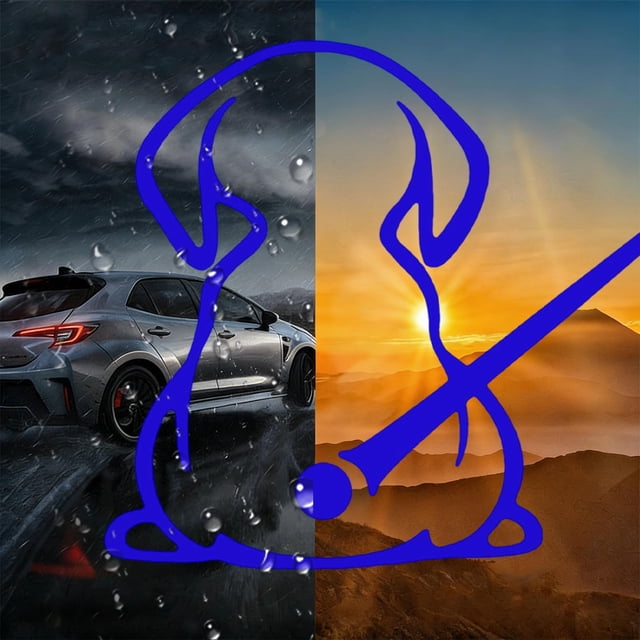 Wiper Silhouette Car Decal, Rear Windshield Sticker With Waterproof Adhesive, for Vehicle Rear Windshield, Blue