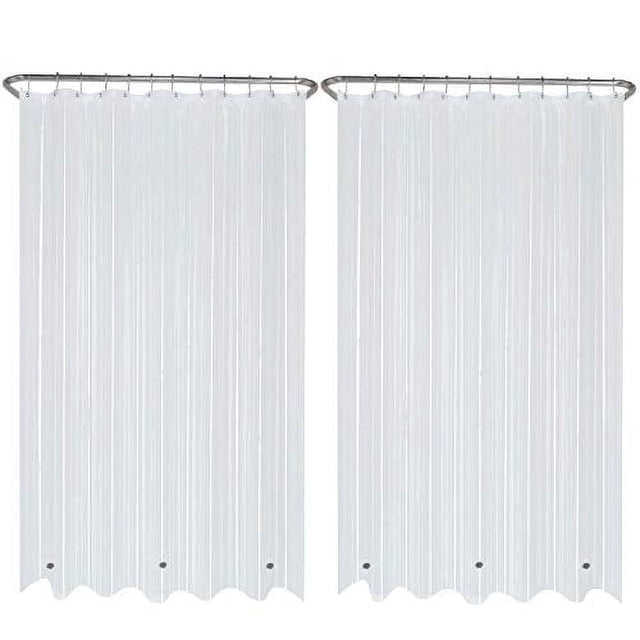 Forro para Cortina de Ducha Liba PEVA 8G 72'x72' Transparente Grueso Impermeable Resistente al Moho y Hongos Paquete de 2