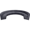 thumbnail image 4 of Maklaine 10-Piece Modular Contemporary Velvet Sectional Sofa in Gray, 4 of 7