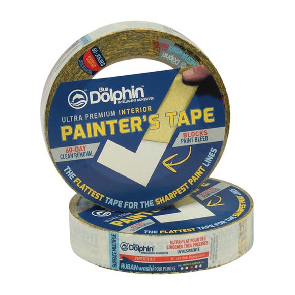 Blue Dolphin 1902287 Washi 0.94 in. x 60 Yards Yellow Medium Strength Interior Painters Tape