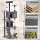 thumbnail image 3 of LINJHA Duty Cat Tree Tower, 70" Tall Cat Tower for Indoor Cats with Cat Scratching Post with Bed, Cat Condo, Hanging Ball, Multi-Level Cat Climbing Tower Cat Trees Furniture-Ashy-1, 3 of 14