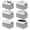 White/Grey-Rectangle (6 Pack 15''Lx10.2''Wx9''H), variant on 6 Pack Fabric Storage Baskets For Organizing Collapsible Bins With Handles Home Organization And (white/grey 15''lx10.2''wx9''h)
