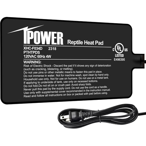iPower 4"x7" Under Tank Heater for Reptile Terrariums Heat Mats-4 Watts, for small animal, heating pad