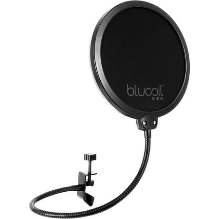 Blucoil Pop Filter Windscreen for Professional Handheld Microphones with Swivel Mount