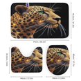 thumbnail image 3 of Golden Leopard with Sparkling Spots Shower Curtain Set Modern Bathroom Decor Mats 4pcs Fabric Bathroom Curtain Slip Floor Rug Toilet Lid, 3 of 8