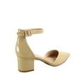 thumbnail image 2 of forever Link Women's Ankle Strap High Heel Sandal, Pointed Toe Beige Patent, 8, 2 of 2