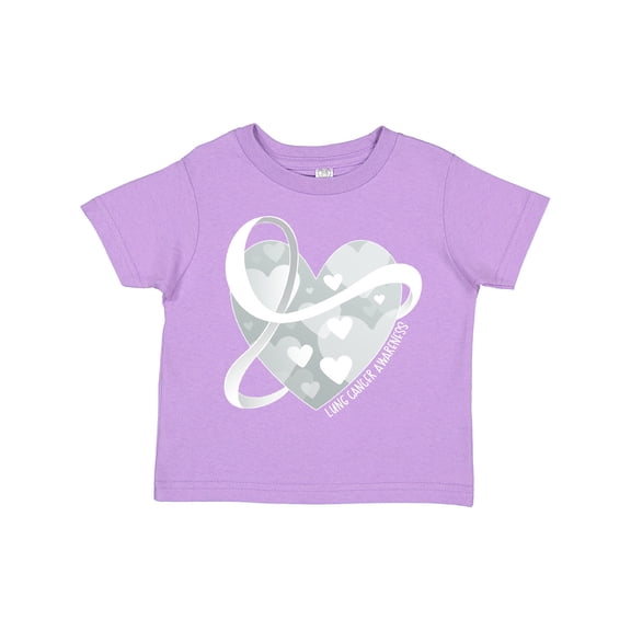 Inktastic Lung Cancer Awareness White Ribbon Around Heart Boys or Girls Toddler T-Shirt