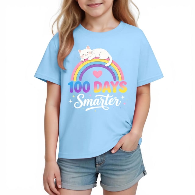 Camiseta de Manga Corta Linda Tops Niñas Niños Gráficos Camiseta de la Escuela Temporada Imprimir Tee para Niños