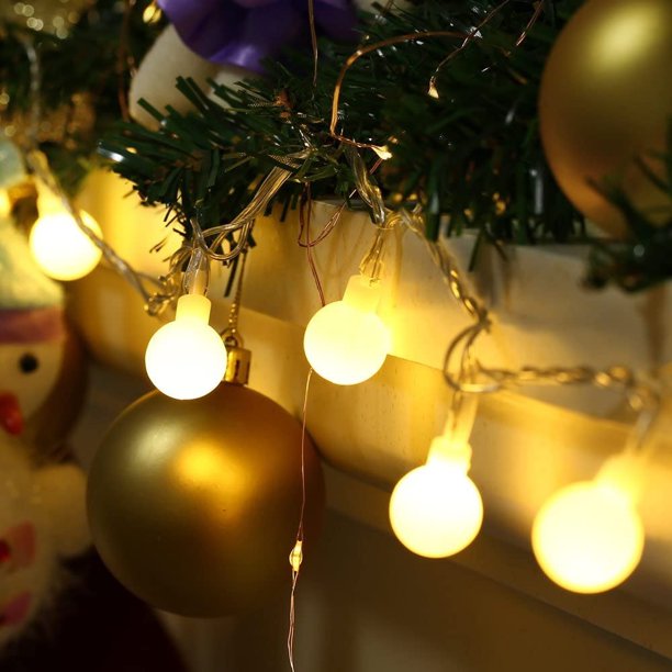 Puesto de luces LED pequeñas, luces de cadena, luces de bola, luces de estrellas, decoraciones navideñas, diseño de luces, luces de destello