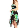 thumbnail image 3 of Sakkas Kiera Women's Tube Spaghetti Strap Floral Print Summer Casual Short Dress - B-Teal - One Size, 3 of 5