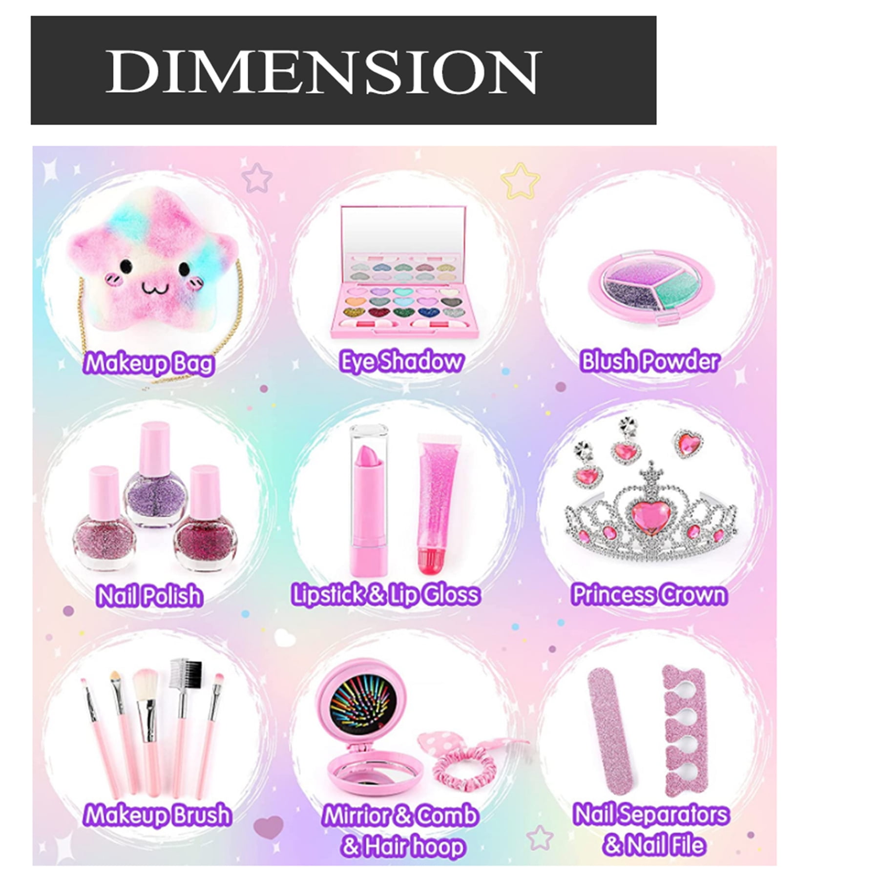 21pcs Girl Makeup Kit Toys for Girls 6-10 Kids Makeup Toys for Girls 10 and  Up 