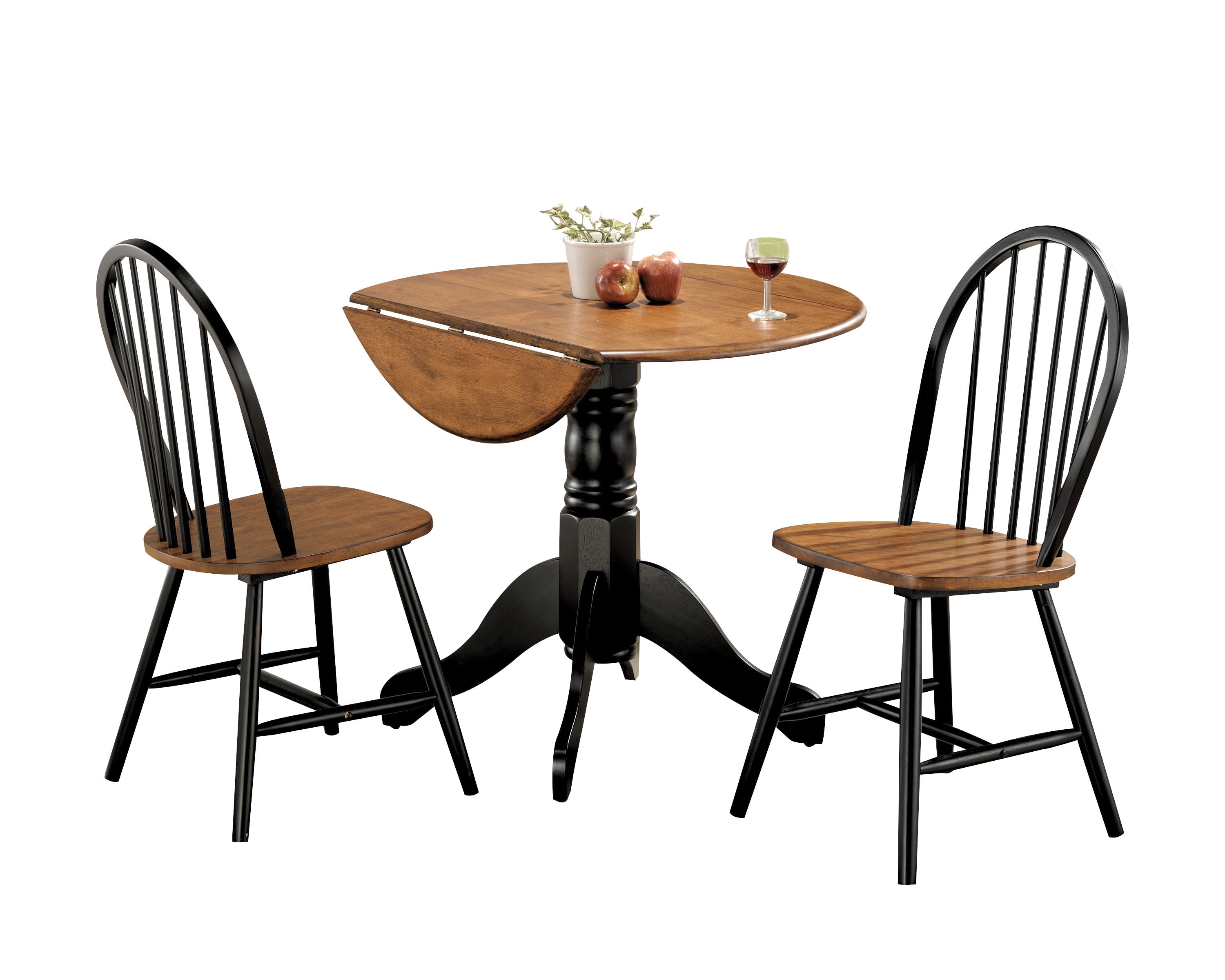 ACME Mason 3-Piece Pack Dining Set, Cherry & Black ...
