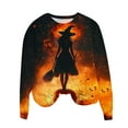 thumbnail image 5 of Black*Friday Discounted Items under $5 GaThRRgYP Round Neck Tee for Women,Women's Halloween Printed Loose Round Neck Sweatshirt Black M, 5 of 5