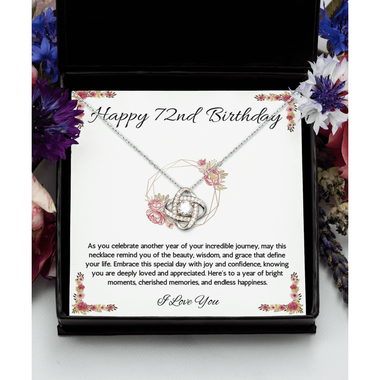 72nd Birthday Gift Necklace, 72nd Birthday Jewelry, Turning 72