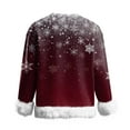 thumbnail image 4 of Women's Fashionable And Casual Long Sleeved Printed Pullover Sweatshirt, Christmas Design, Comfortable and Stylish Pullover for Women, Holiday Season Wear,Wine,S, 4 of 4