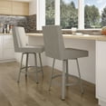thumbnail image 6 of Amisco Hartman 26 In. Swivel Counter Stool - Beige & Brown Woven Polyester / Grey Metal, 6 of 7