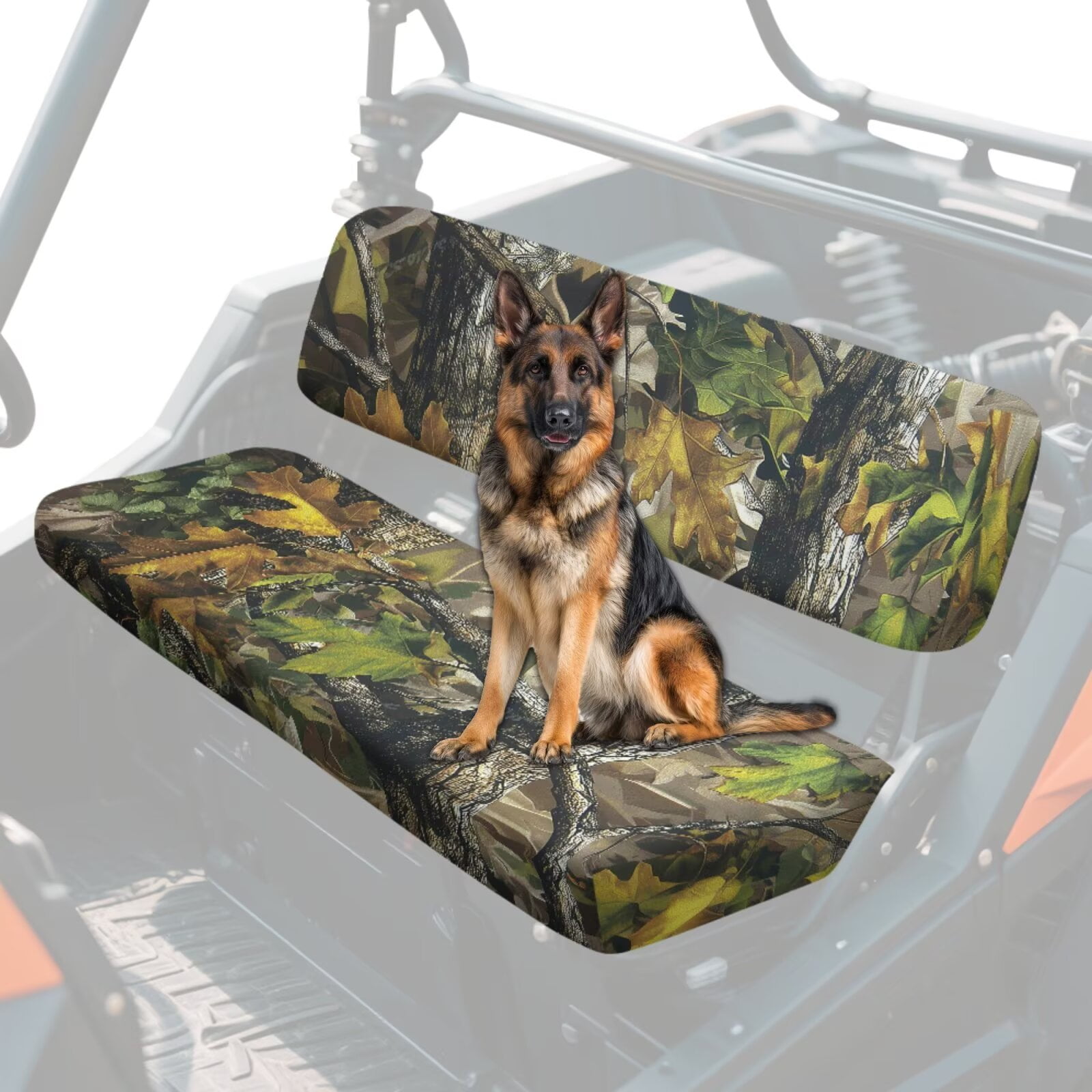 Uorisanigo UTV Seat Covers Set Dustproof Camouflage Hunting Mule Seat Cover Cushion Suitable for Kawasaki Mule 4010 4x4 2009-2025 Full Protection Covers, Anti-Slip UTV Accessories