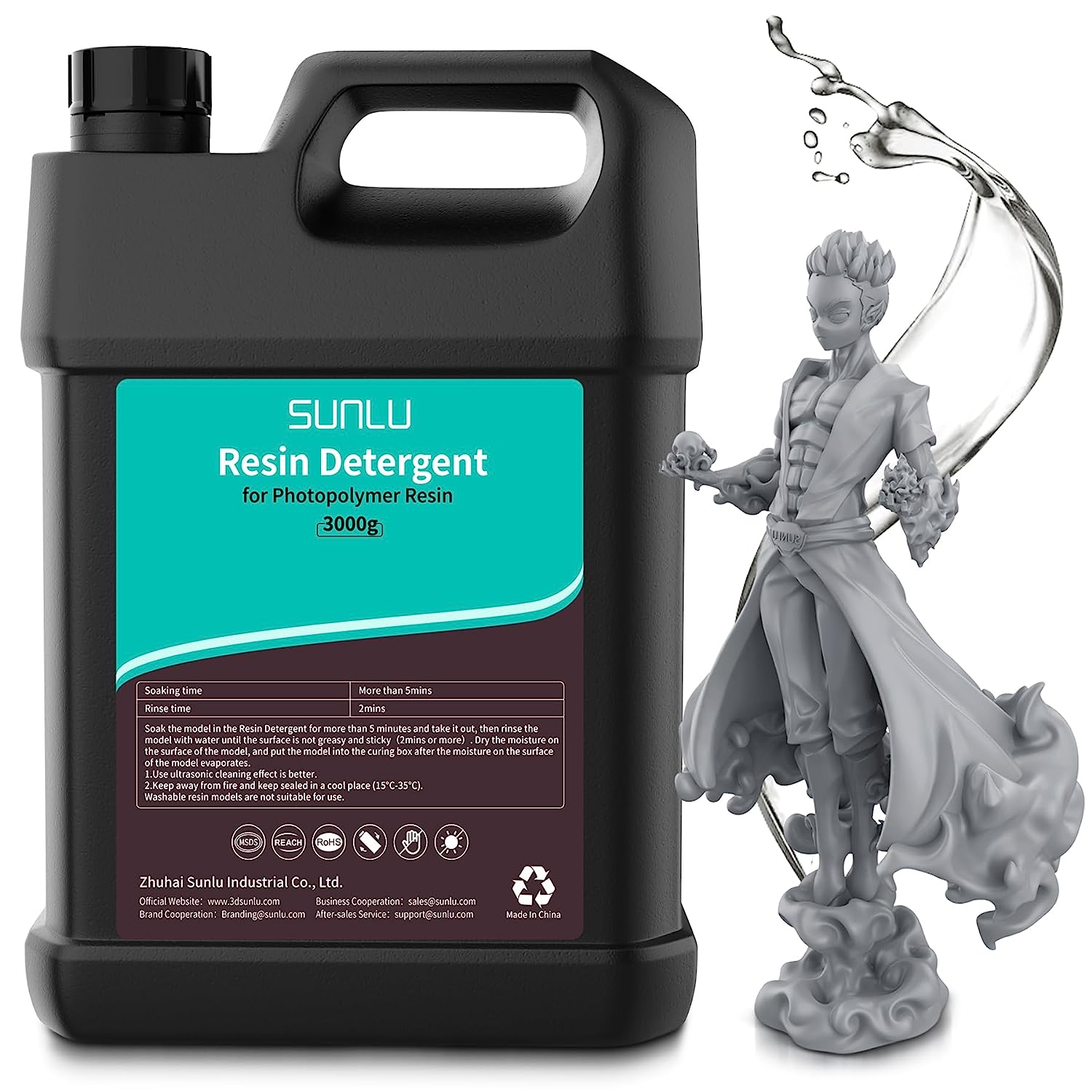 3D Resin Cleaner, SUNLU 3D Printer Resin Detergent, HandWashable