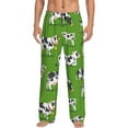thumbnail image 2 of Picia Cows With Calfs Green Mens Soft Woven Cotton Elastic Waistband Sleep Pajama Pant Lounge Sleep Pant With Pockets And Drawstring-Large, 2 of 9