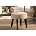 thumbnail image 5 of Bowery Hill Contemporary Linen Fabric/Leather Lounge Stool in Beige, 5 of 5