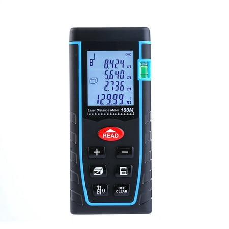 TOOLTOO 328ft Handheld Distance Measure Laser Tape Measure Rangefinder with LCD Backlight Display