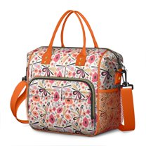 Pioneer Flower Floral Print Pattern Womens Lunch Box for Work,Insulated Large Lunch Bag for Tween and Teen,Loncheras Para Mujer,Leakproof Adult Lunch Bag for Work,Beach,Travel,Picnic,Camping