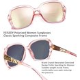 thumbnail image 1 of Polarized Women Square Sunglasses Sparkling Composite Shiny Frame, 1 of 6