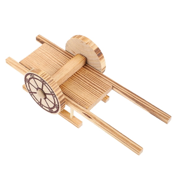 OUNONA Retro Beige Wood Craft Ornament for Home Decor, Stable Tabletop Synthetic Material Decoration